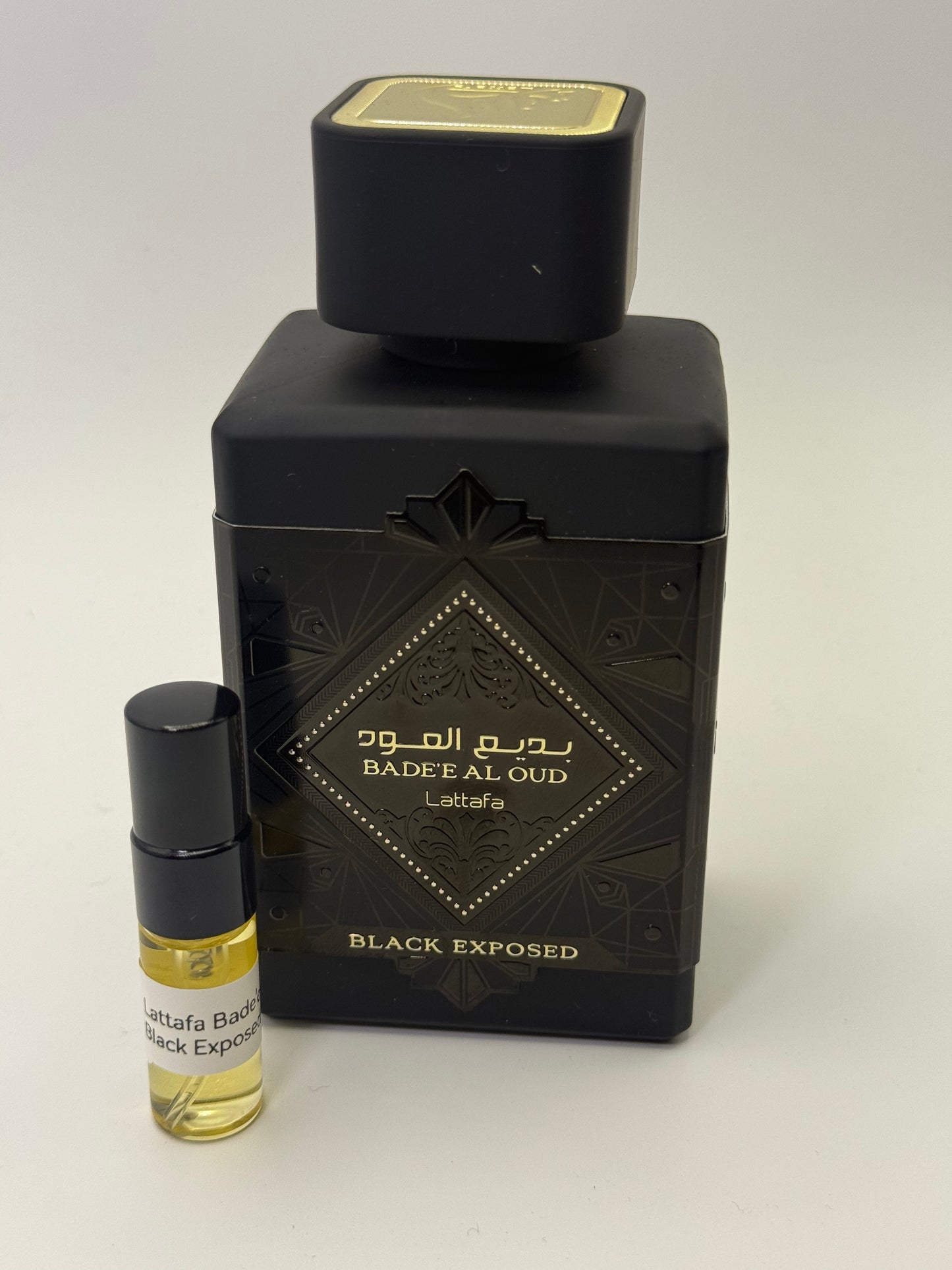 Lattafa Badee Al Oud Black Exposed