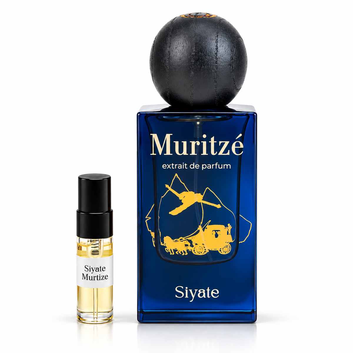 Siyate Murtize perfume with labelled sample vial on a white background