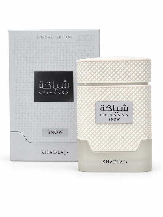 Khadlaj Shiyaaka Snow 100ml EDP — studio product photograph, view 1