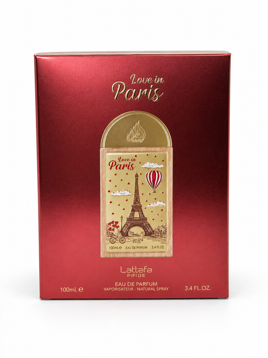 Love In Paris Perfume 100ml EDP Lattafa Pride — studio product photograph, view 1