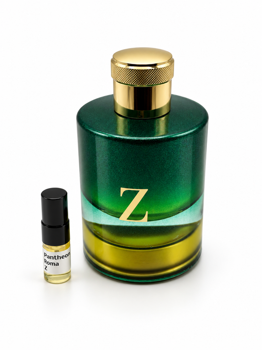 Pantheon Roma Z with black-capped sample vial — studio photograph