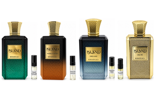 Khadlaj Island sample set with four 3ml fragrance samples